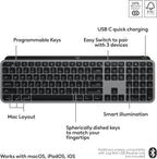 Logitech 920-011621 MX Keys S Mac Wireless Keyboard - Space Grey