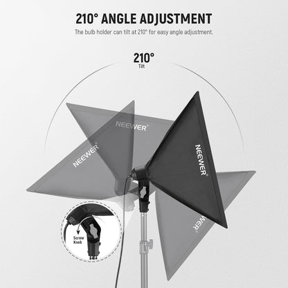 Neewer 10102625 24x24" Softbox with E26 Socket for Studio Lighting