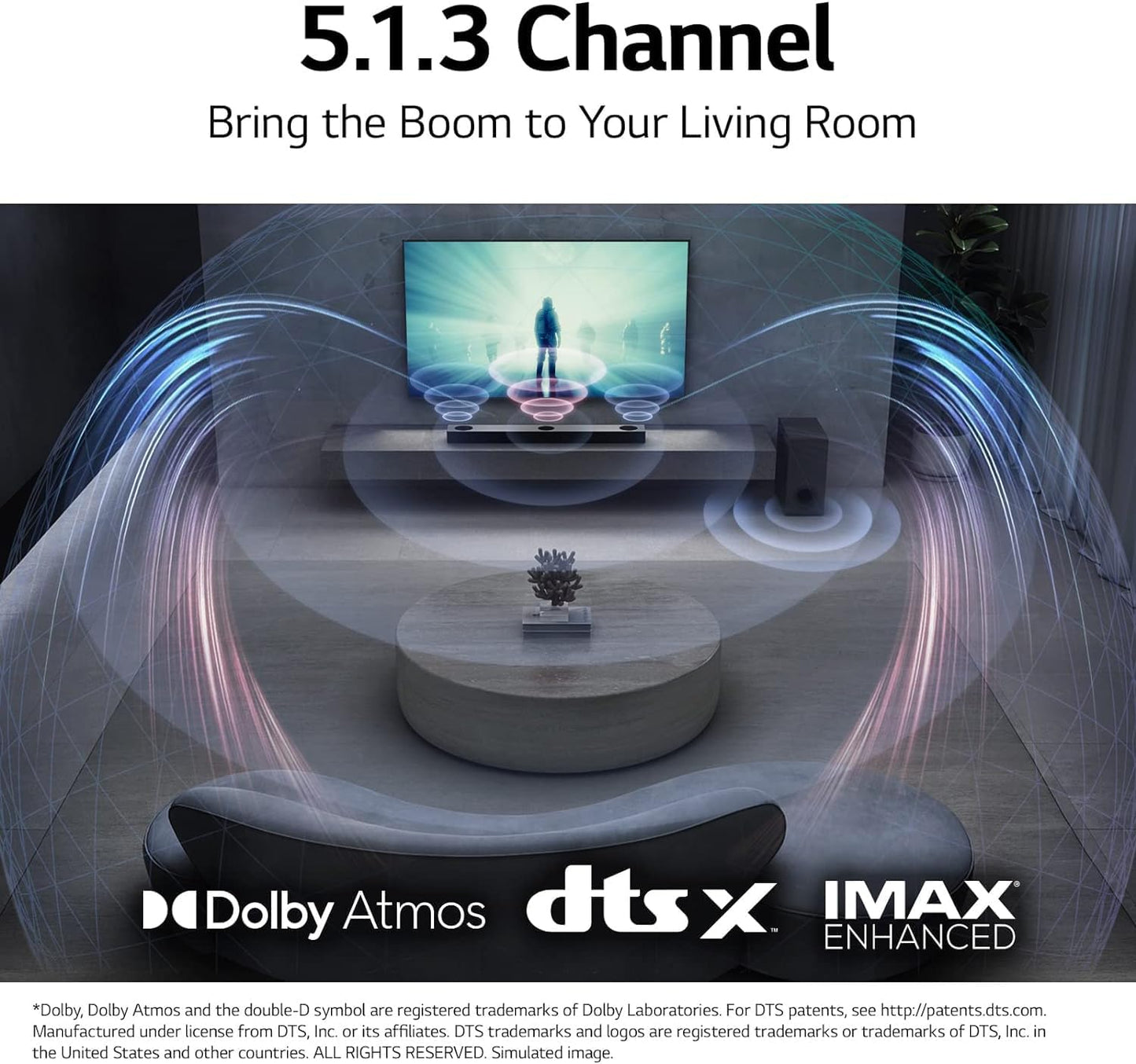 LG S80QR 5.1.3ch Soundbar: Dolby Atmos, Rear Speakers, Black