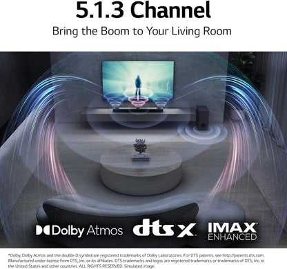 LG S80QR 5.1.3ch Soundbar: Dolby Atmos, Rear Speakers, Black