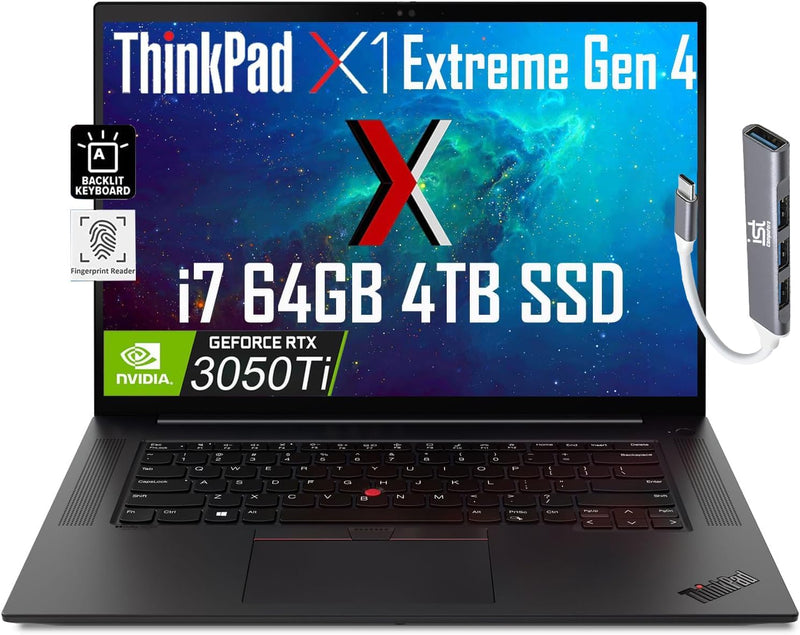 Lenovo ThinkPad X1 Extreme Gen 4 i7 64GB 4TB SSD RTX 3050 Ti — main product image