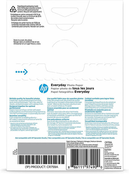 HP CR759A Everyday Glossy Photo Paper - 4x6 100 Sheets