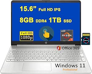HP Laptop 15 Ryzen 7 Touchscreen Business Laptop