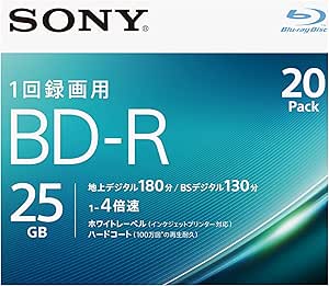 Sony 20BNR1VJPS4 4X BD-R 25GB White Printable Disc