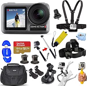 DJI Osmo Action 4K Camera Accessory Bundle 64GB MicroSD