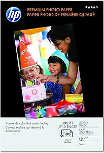 HP Q1990A Premium Glossy 4x6 Photo Paper 100 Sheets