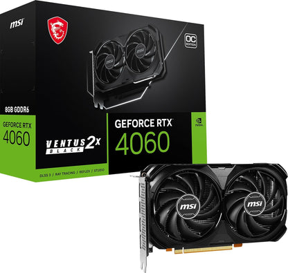 MSI RTX 4060 VENTUS 2X BLACK OC Gaming Graphics Card
