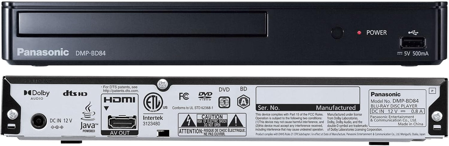 Panasonic DMP-BD84P-K Blu-Ray DVD Player Full HD Dolby