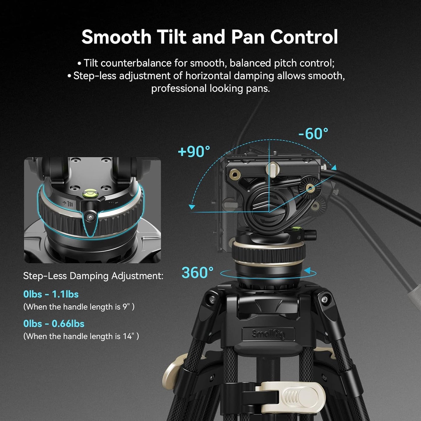 SmallRig 3989-CF-FBA-US AD-100 Carbon Fiber Video Tripod