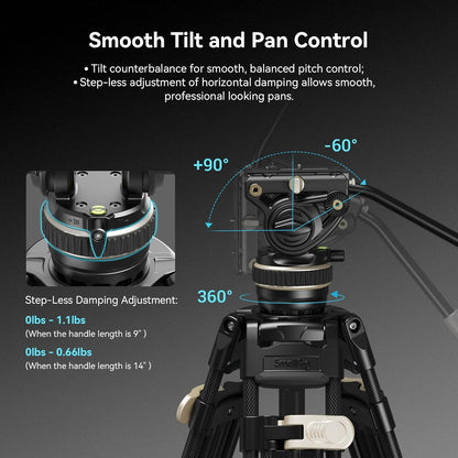 SmallRig 3989-CF-FBA-US AD-100 Carbon Fiber Video Tripod