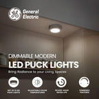 GE LED Puck Lights Dimmable Under Cabinet Lighting - 5 Pack
