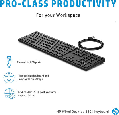HP 9SR37AA Wired Desktop 320K Keyboard