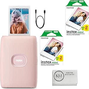 Fujifilm INSTAX Mini Link 2 Smartphone Printer Pink Bundle