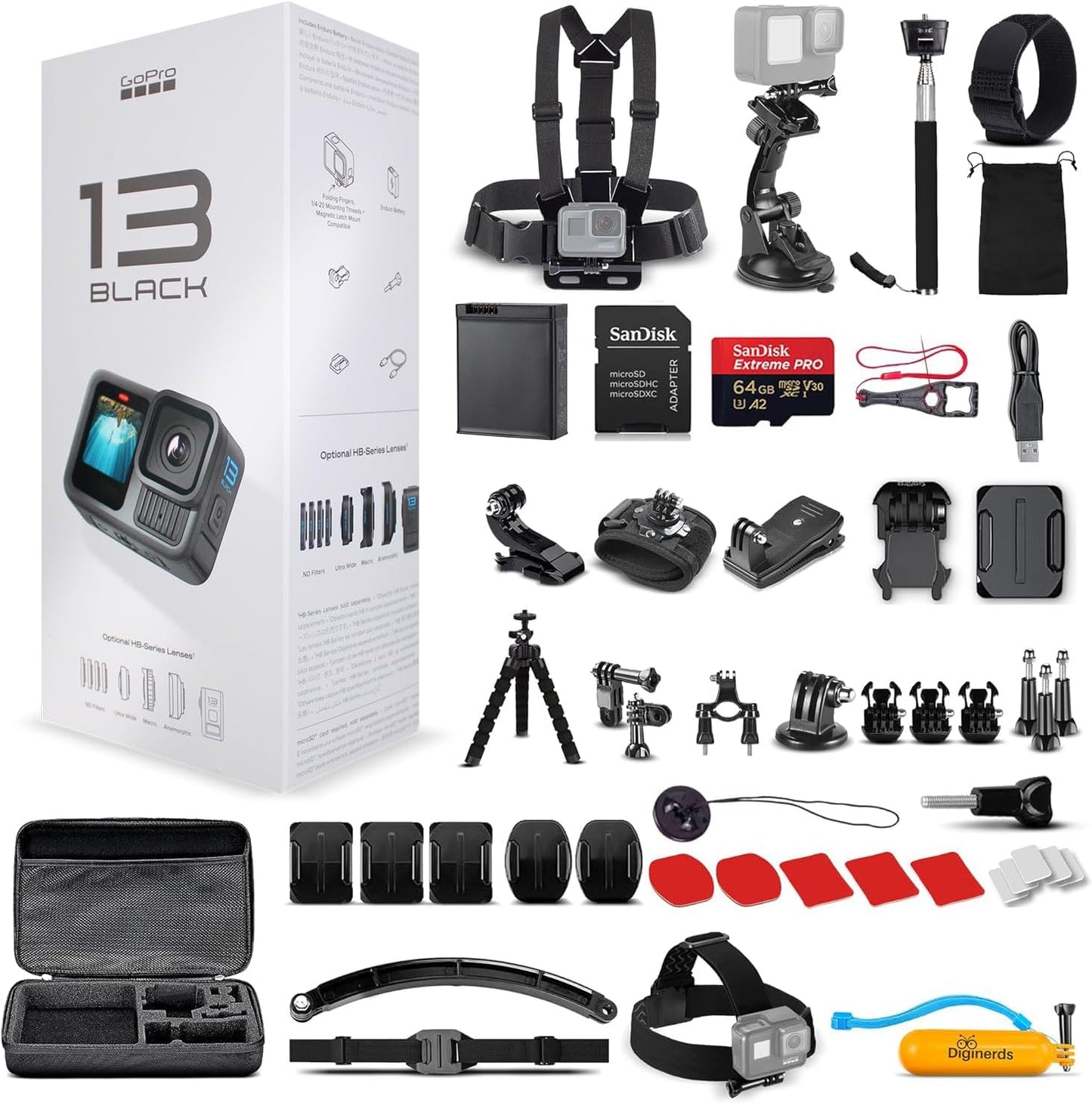 GoPro CHDSB-131-XX - HERO13 Black Action Camera Bundle + Accessories