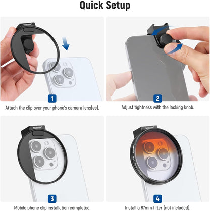 Neewer LA006 67mm Phone Filter Mount Clip Cold Shoe