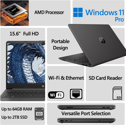 HP G9 15.6" Business Laptop 16GB RAM 2TB SSD AMD