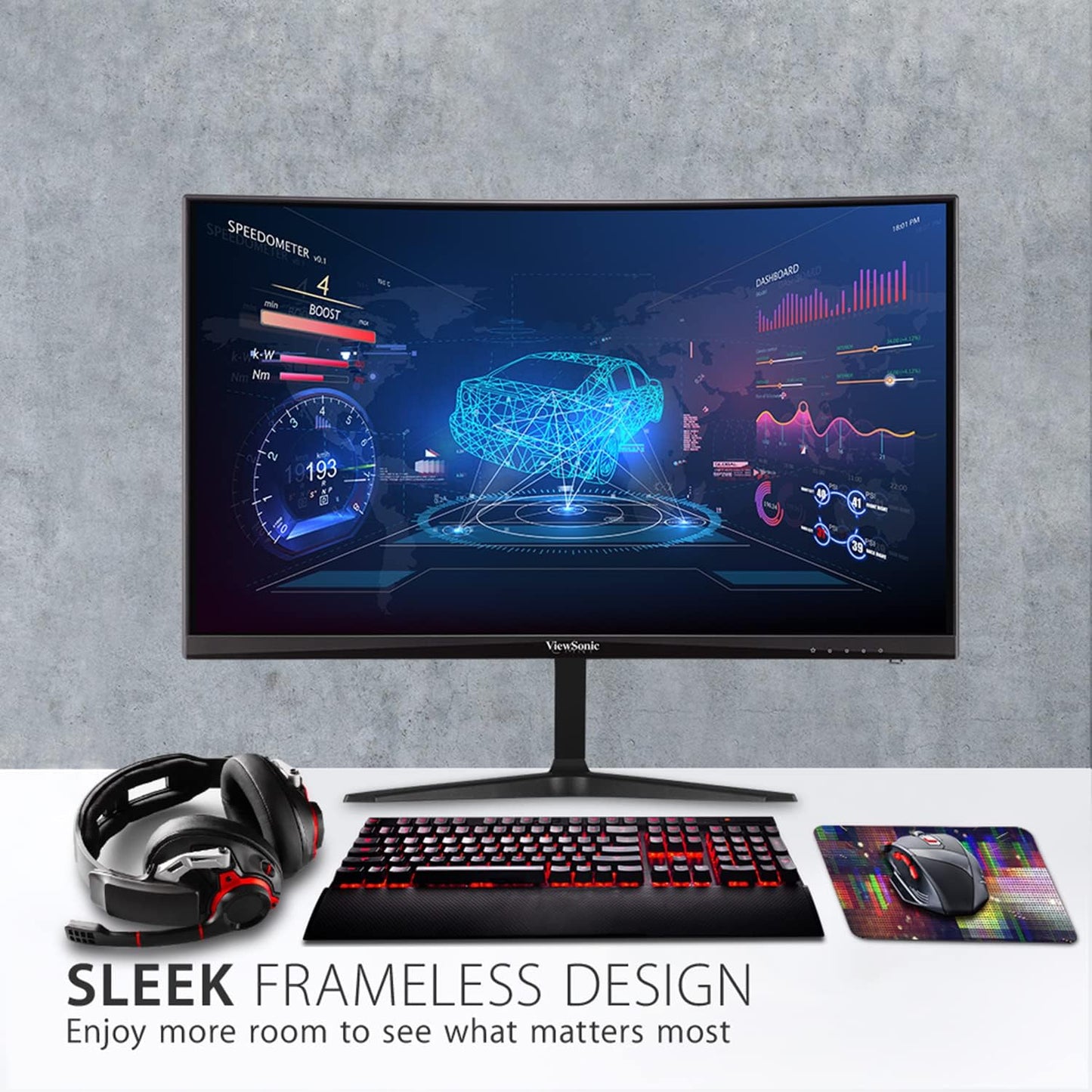 ViewSonic VX2418C 24" 180Hz Curved Gaming Monitor