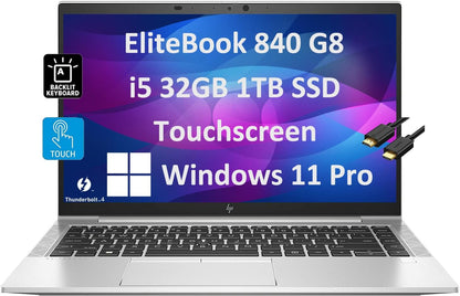 HP EliteBook 840 G8 14" Touch Laptop i5-1145G7 32GB 1TB SSD Win11Pro