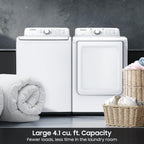 Samsung WA41A3000AW/A4: 4.1 cu. ft. Top Load Washer, Soft-Close Lid, White