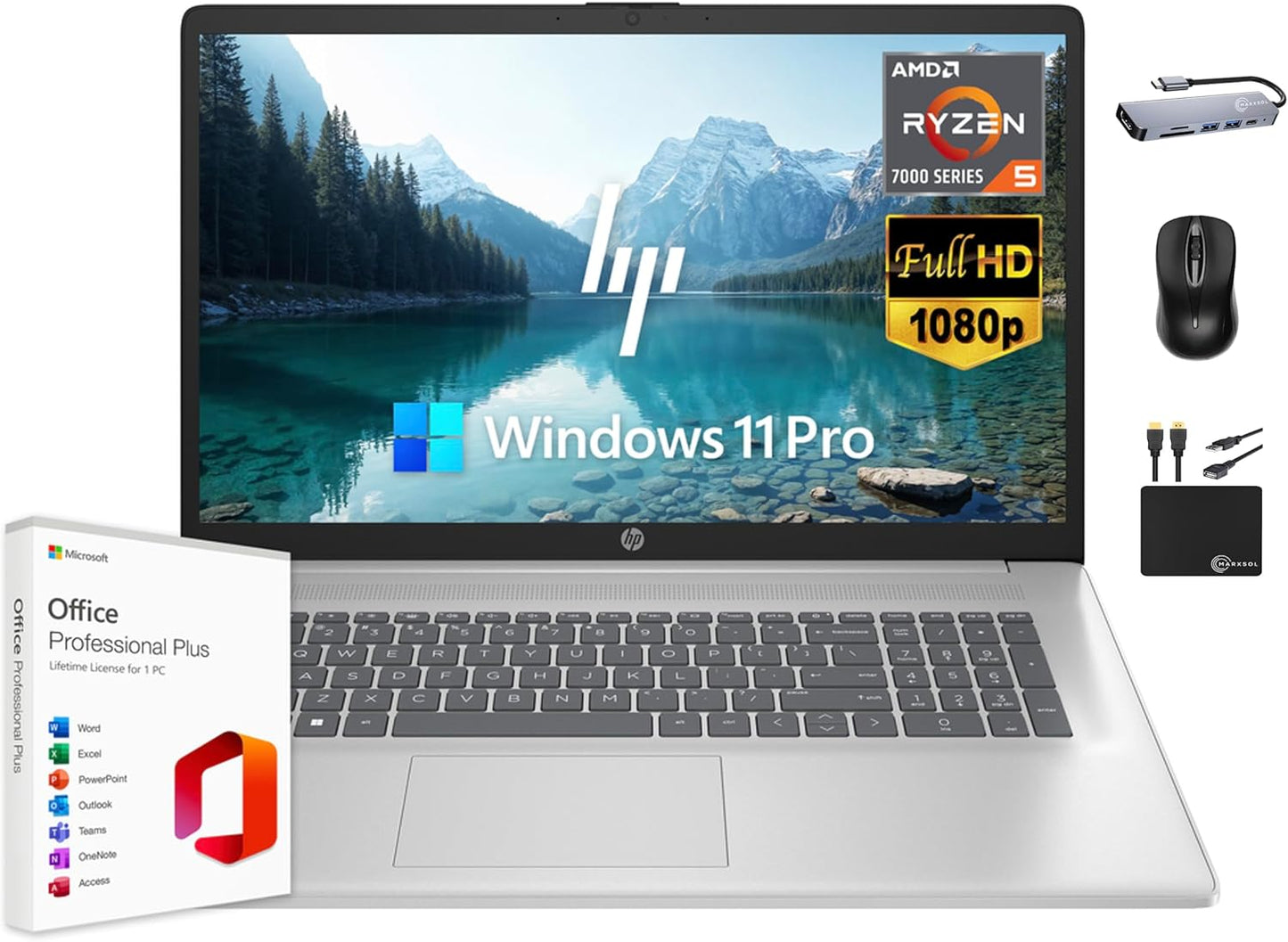 HP 2025 Flagship 17 Ryzen 5 Laptop - 1.5TB Storage