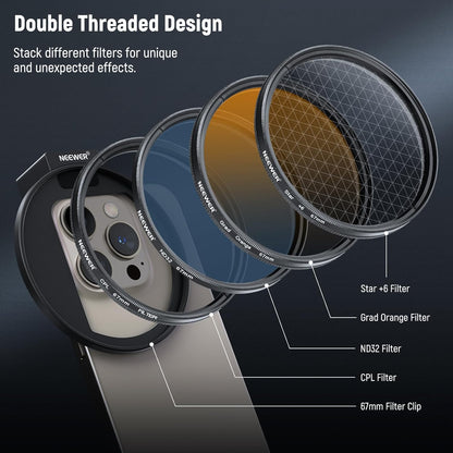 Neewer FL-P4 67mm Phone ND Filter Kit