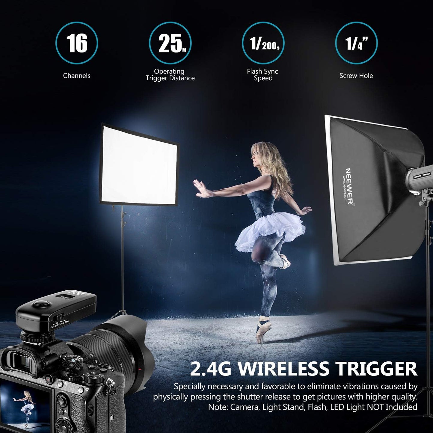 Neewer 10097570 FC-16 Wireless Flash Trigger for Sony Cameras