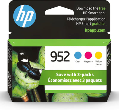HP N9K27AN#140 952 Ink Cartridges Cyan Magenta Yellow 3-Pack