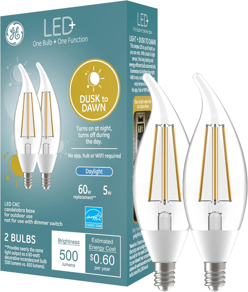 GE 93121491 LED+ Dusk to Dawn CA11 Bulbs 2-Pack — main product image