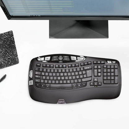 Logitech 920-004484 K350 Wireless Keyboard - Comfort Wave Design