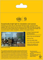 GE 93130036 Ultra Bright LED Candle Bulbs - 3 Pack