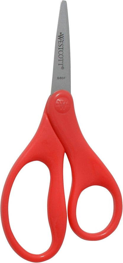 Westcott 17790 Kids Scissors - 5 Inch Pointed - 6 Pack