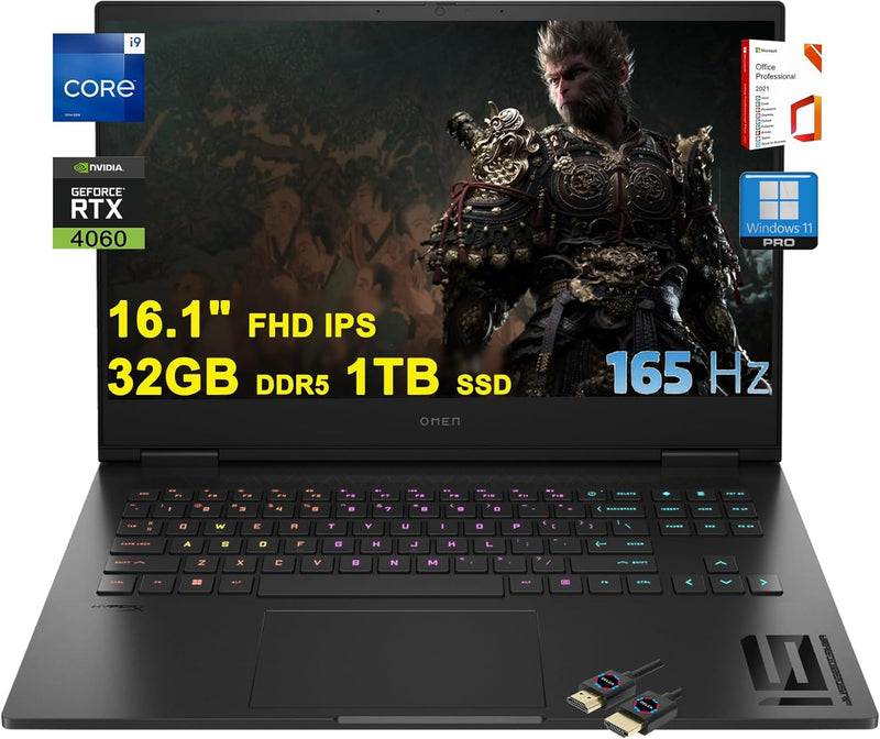 HP i9-13900HX Omen 16 Gaming Laptop: RTX 4060, 32GB, 1TB SSD, 165Hz — main product image