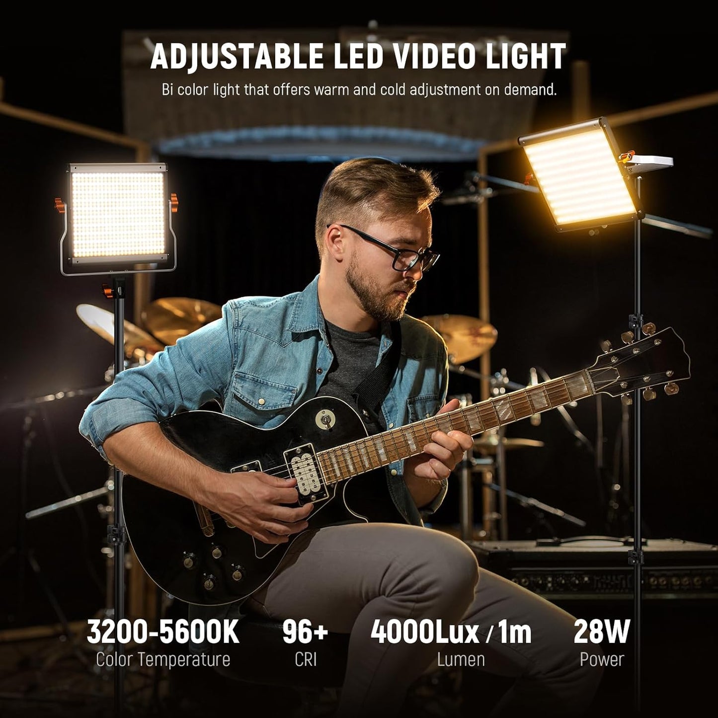 Neewer 90090644@@##1 Dimmable Bi-Color LED Video Lighting Kit