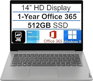 Lenovo Ideapad 1 Pentium N5030 512GB SSD 14" Laptop