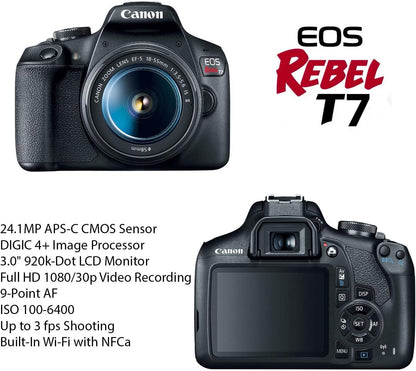 Canon EOS Rebel T7 Renewed DSLR Camera Bundle