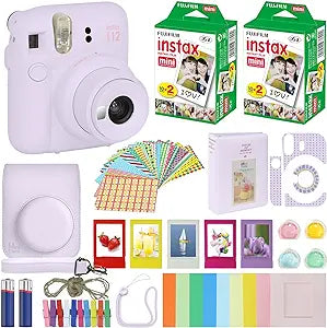 Fujifilm 16806286 Instax Mini 12 Lilac Camera Bundle