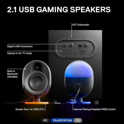 SteelSeries 61541 Arena 7 RGB Gaming Speakers