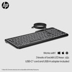 HP 7N7C0AA#ABA 400 Backlit Wired Keyboard - USB-C