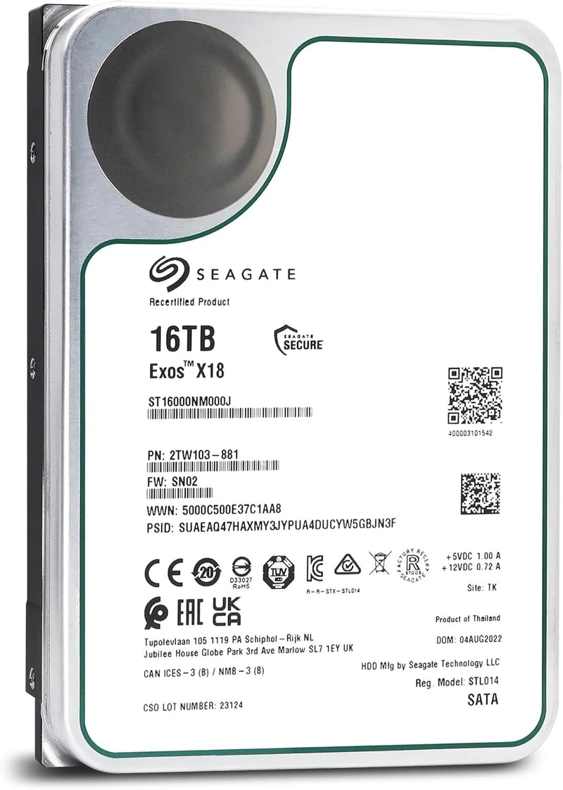 Seagate ST16000NM000J 16TB Enterprise HDD — main product image