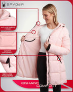 Spyder Women's Puffer Jacket - Hooded Long Winter Coat