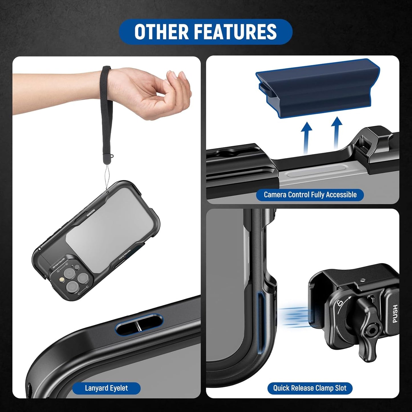 Neewer PA074 iPhone 16 Pro Max Cage Stabilizer Rig