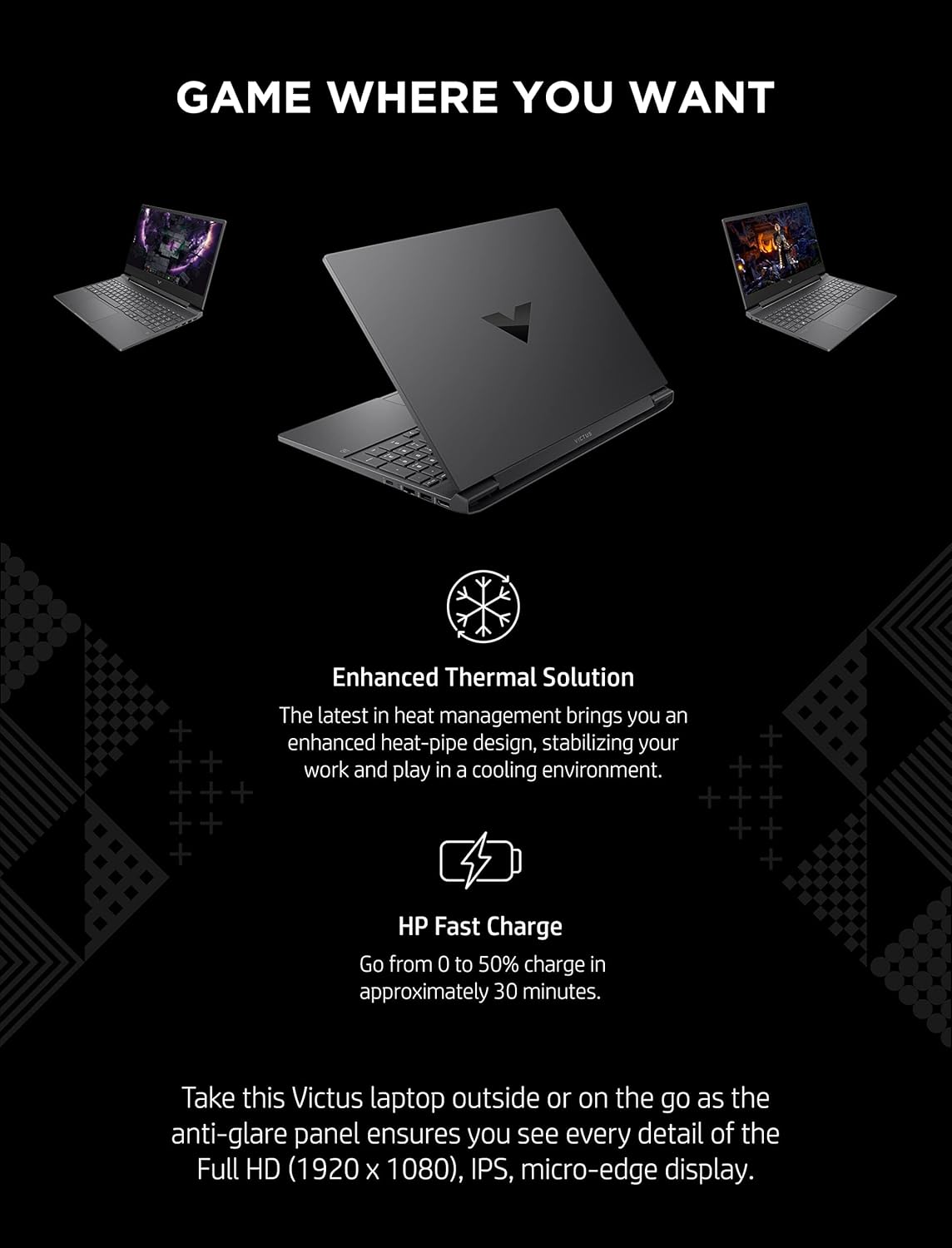 HP Victus 15-fa0025nr RTX 3050 Gaming Laptop