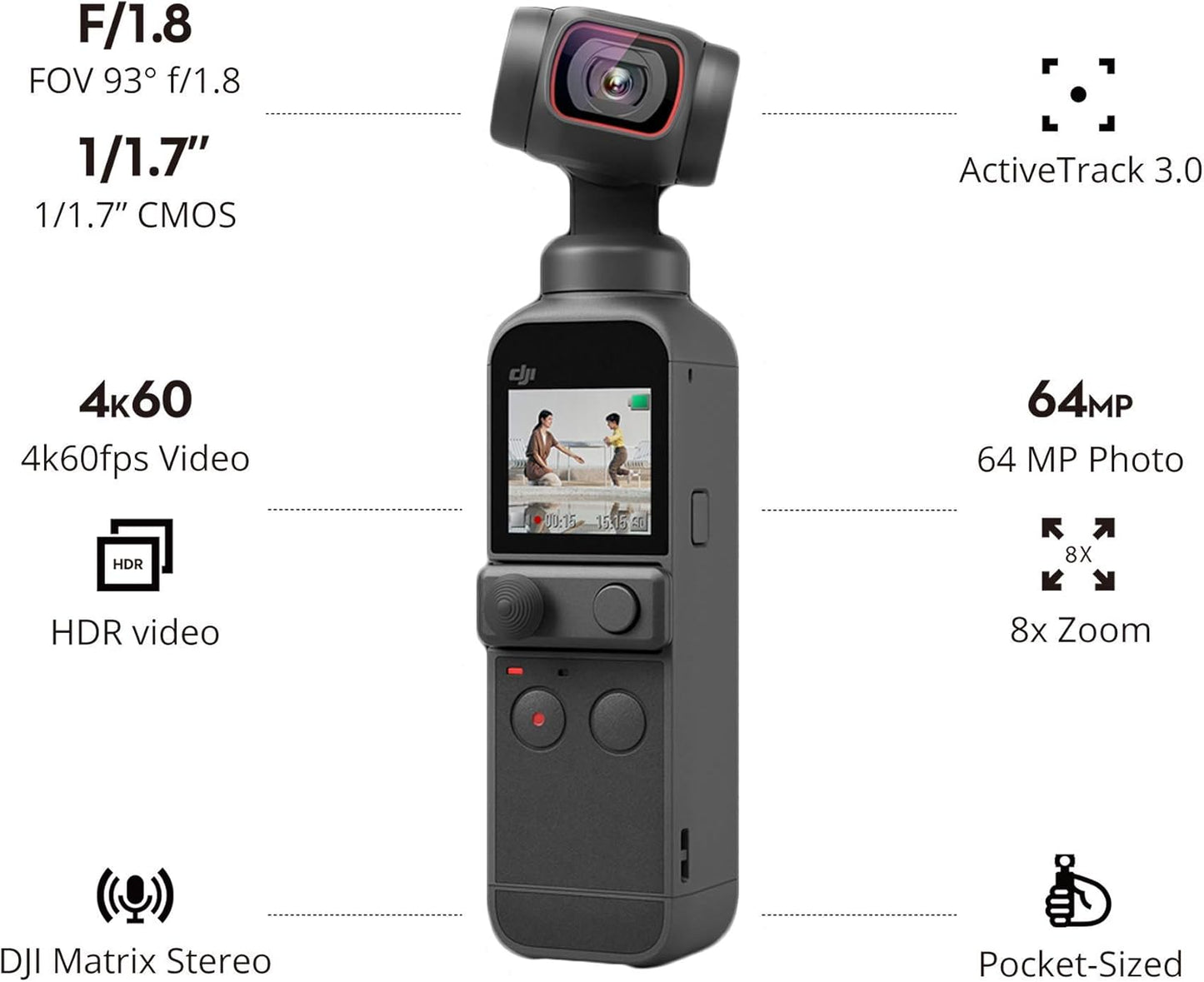 DJI dJI Pocket 2 Renewed Gimbal Stabilizer - 4K Camera 64MP