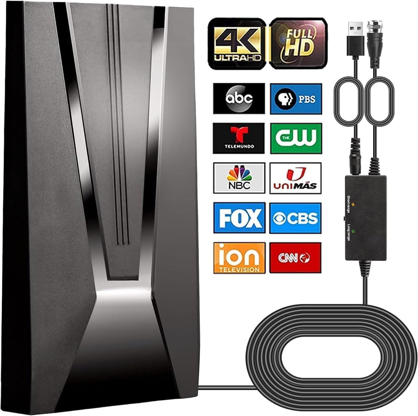 HP TV Antenna Indoor Outdoor 600 Mile Range