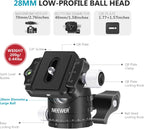 Neewer 10097941 28mm Low Profile Tripod Ball Head