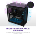 NZXT CC-H61FB-01 H6 Flow Compact Dual-Chamber Airflow Case