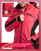 Spyder Women's Snow Jacket Color Block Quilted Winter Coat