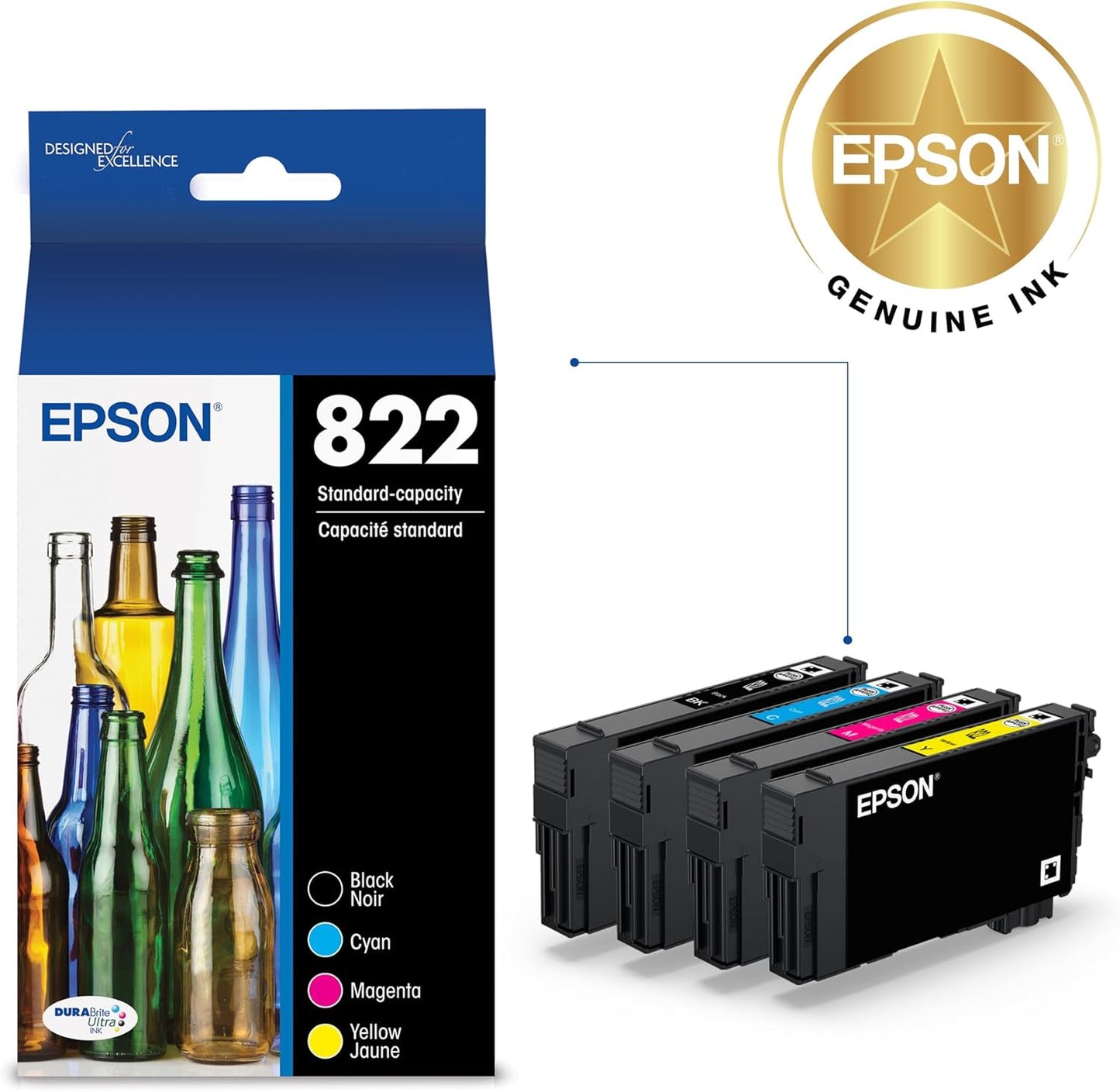 Epson T822120-BCS 822 DURABrite Ink Cartridge Combo Pack
