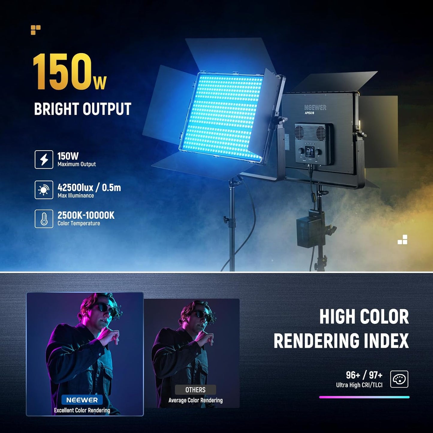 Neewer AP150C 150W RGB LED Video Light Panel