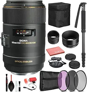 Sigma 258101 105mm Macro Lens Canon EF Bundle